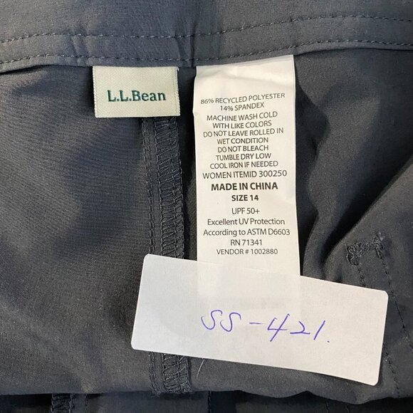 L.L. Bean Shorts Outdoor Gray UPF 50+ Polyester‎ Spandex Women's Size 14 - Picture 2 of 5
